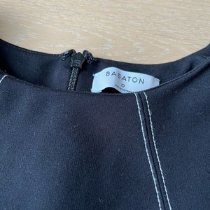 Aritzia Babaton Miguel Sleeveless Dress in Black with White Stitching